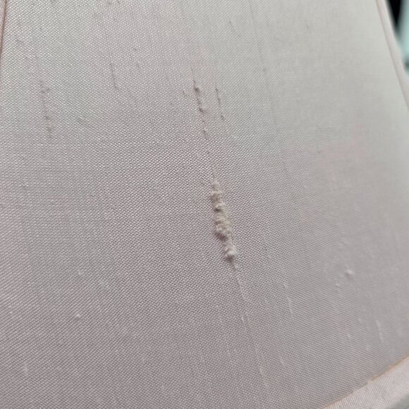 Vintage Pink Fabric Lamp Shade Bell Style With Brass Fitting - Picture 7 of 9